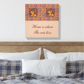 Patchwork Cat Leinwanddruck (Insitu (Schlafzimmer))