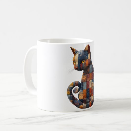 Patchwork Cat-Tasse Kaffeetasse (Vorderseite Links)