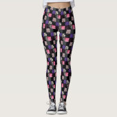 Patchwork Cats-a-Tonic Cat Leggings - Schwarz Lila (Vorderseite)