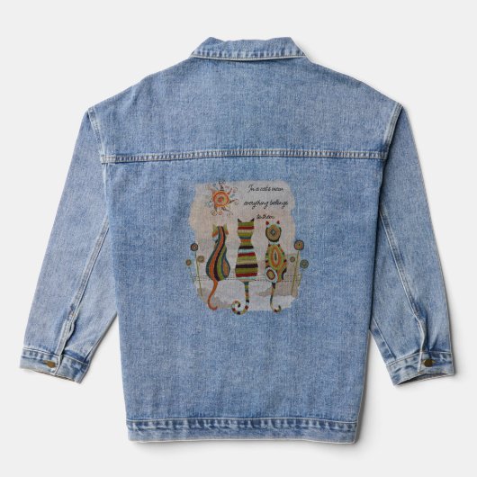 Patchwork Cats Denim Jacket Jeansjacke (Rückseite)