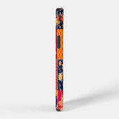 Patchwork-Charme: Blumen und geometrische Mischung iPhone Hülle (Rechte Seite)