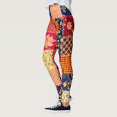 Patchwork-Charme: Blumen und geometrische Mischung Leggings (Links)
