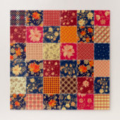 Patchwork-Charme: Blumen und geometrische Mischung Puzzle (Horizontal)