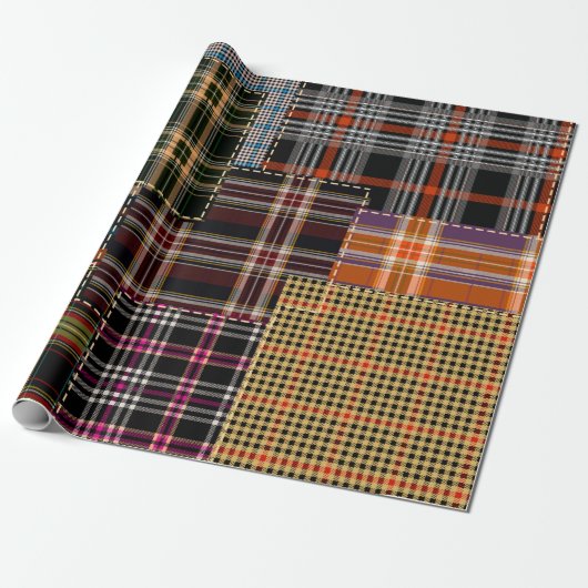 patchwork chercks pattern, tartan design, surface geschenkpapier (Ungerollt)
