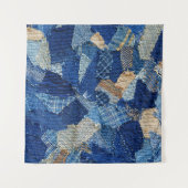 Patchwork Chic: Stoffmuster-Fun Wandteppich (Vorderseite)