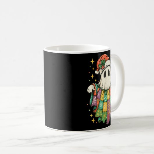 Patchwork Christmas Ghost Christmas, Christmas Boo Kaffeetasse (VorderseiteRechts)