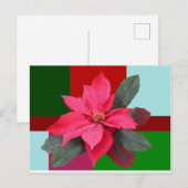 Patchwork Christmas - Poinsettia Postkarte (Vorne/Hinten)