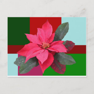 Patchwork Christmas - Poinsettia Postkarte