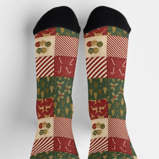 Patchwork Christmas Socken (Oben)