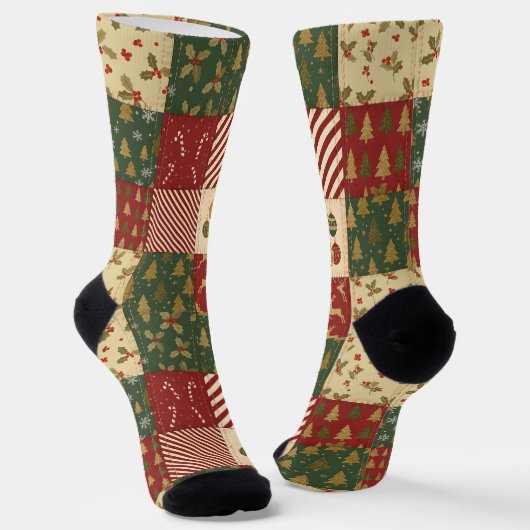 Patchwork Christmas Socken (Gewinkelt)