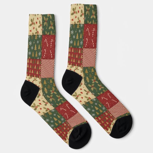 Patchwork Christmas Socken (Rechts)