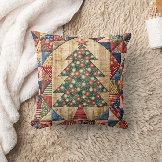 Patchwork Christmas Tree Cushion Kissen (Decke)