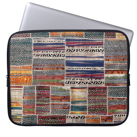 Patchwork-Collage: gemischtes Quiltmuster. Laptopschutzhülle (Vorderseite)