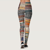 Patchwork-Collage: gemischtes Quiltmuster. Leggings (Rückseite)