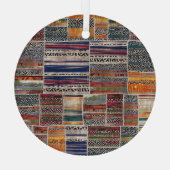 Patchwork-Collage: gemischtes Quiltmuster. Ornament Aus Glas (Rückseite)