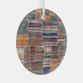 Patchwork-Collage: gemischtes Quiltmuster. Ornament Aus Glas (Vorderseite Rechts)