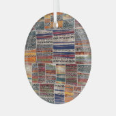 Patchwork-Collage: gemischtes Quiltmuster. Ornament Aus Glas (Vorderseite links)
