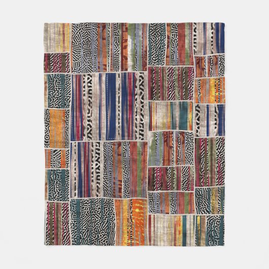Patchwork-Collage: gemustertes Quiltmuster. Fleecedecke (Vorderseite)