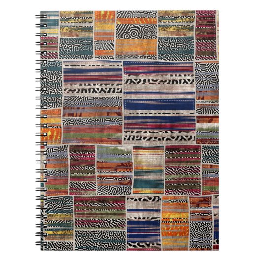Patchwork-Collage: gemustertes Quiltmuster. Notizblock (Vorderseite)