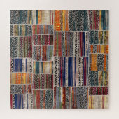Patchwork-Collage: gemustertes Quiltmuster. Puzzle (Horizontal)