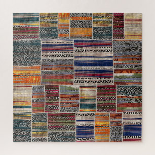 Patchwork-Collage: gemustertes Quiltmuster. Puzzle