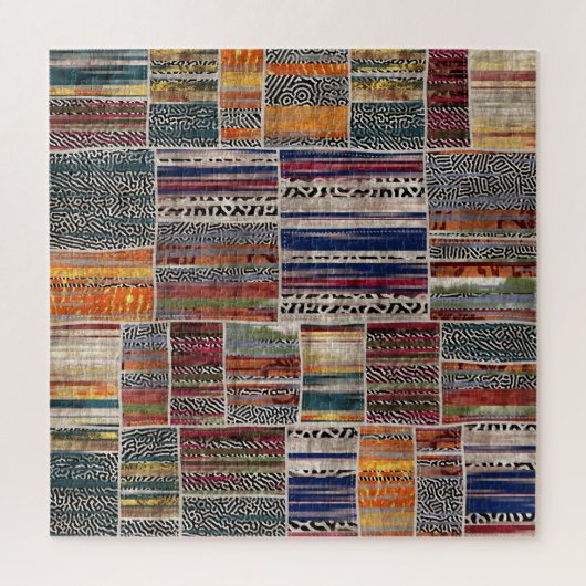 Patchwork-Collage: gemustertes Quiltmuster. Puzzle (Vertikal)