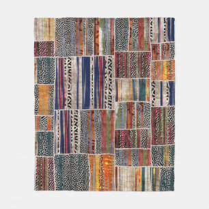 Patchwork-Collage: Mischquilt-Muster. Fleecedecke
