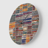 Patchwork-Collage: Mischquilt-Muster. Große Wanduhr (Winkel)
