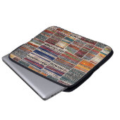Patchwork-Collage: Mischquilt-Muster. Laptopschutzhülle (Vorne Knopf)