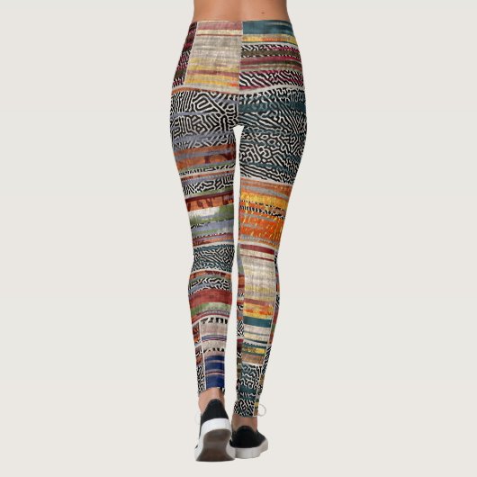 Patchwork-Collage: Mischquilt-Muster. Leggings (Rückseite)