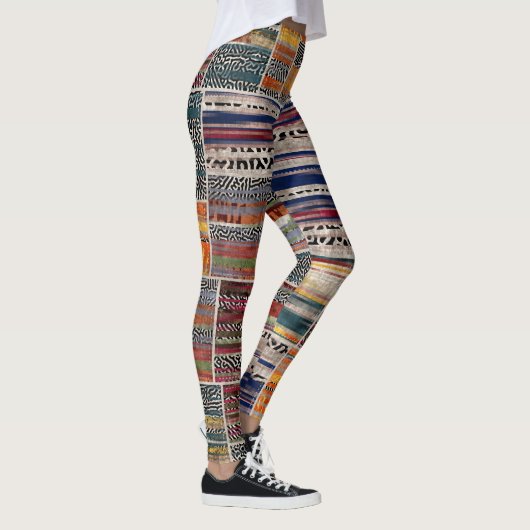 Patchwork-Collage: Mischquilt-Muster. Leggings (Rechts)