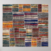 Patchwork-Collage: Mischquilt-Muster. Poster (Vorne)