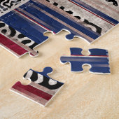 Patchwork-Collage: Mischquilt-Muster. Puzzle (Seite)