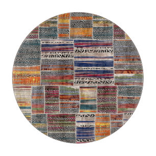 Patchwork-Collage: Mischquilt-Muster. Schneidebrett