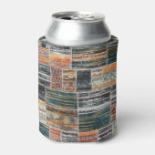 Patchwork Collage Mix, Quilt Muster Druck. Dosenkühler (Kanne Vorderseite)