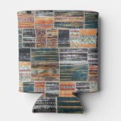 Patchwork Collage Mix, Quilt Muster Druck. Dosenkühler (Rückseite)