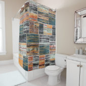Patchwork Collage Mix, Quilt Muster Druck. Duschvorhang (Beispiel)