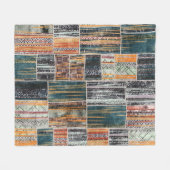 Patchwork Collage Mix, Quilt Muster Druck. Fleecedecke (Vorderseite (Horizontal))