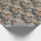Patchwork Collage Mix, Quilt Muster Druck. Geschenkpapier (Ecke)