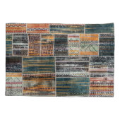 Patchwork Collage Mix, Quilt Muster Druck. Kissenbezug (Rückseite)