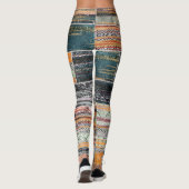 Patchwork Collage Mix, Quilt Muster Druck. Leggings (Rückseite)