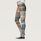 Patchwork Collage Mix, Quilt Muster Druck. Leggings (Links)