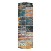 Patchwork Collage Mix, Quilt Muster Druck. Thermosbecher (Rückseite)