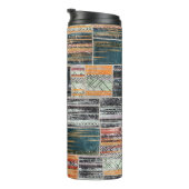 Patchwork Collage Mix, Quilt Muster Druck. Thermosbecher (Nach rechts gedreht)