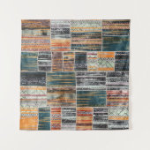 Patchwork Collage Mix, Quilt Muster Druck. Wandteppich (Vorderseite)