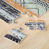 Patchwork-Collage-Mix, Quilt-Musterdruck. Puzzle (Seite)