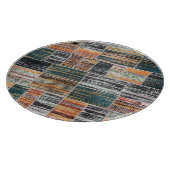 Patchwork-Collage-Mix, Quilt-Musterdruck. Schneidebrett (Ecke)