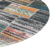 Patchwork-Collage-Mix, Quilt-Musterdruck. Schneidebrett (Ecke)