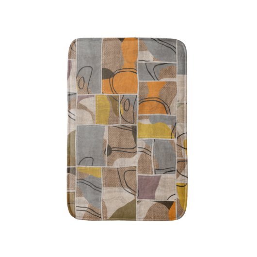 Patchwork-Collage, Quilt-Mix-Muster Badematte (Vorderseite Vertikal)