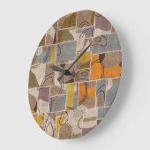 Patchwork-Collage, Quilt-Mix-Muster Große Wanduhr (Winkel)
